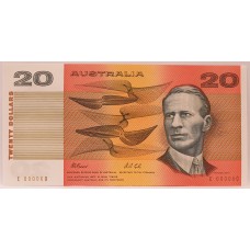 AUSTRALIA 1993 . TWENTY 20 DOLLAR BANKNOTE . FRASER/COLE . SPECIAL GOLD SERIALS